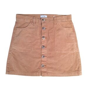Kensie The Skirt A-Line Tan Corduroy Button Front Size 8/29